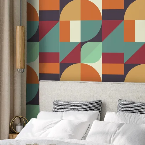 Miniatura 3 de VaryPaper Papel tapiz moderno de 17.7 x 78.7 pulgadas, diseño geométrico para dormitorio, extraíble, autoadhesivo, Art Deco, papel de contacto