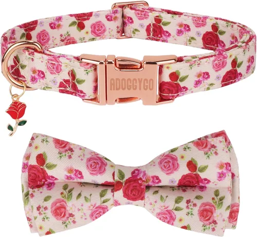 Miniatura 8 de ADOGGYGO Collar de perro con bandera estadounidense con corbata de moño desmontable, collares patrióticos ajustables del 4 de julio para perros