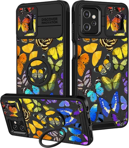 Miniatura 40 de para Moto G 5G 2023 funda - Cubierta de teléfono linda con corazón para mujeres y niñas, diseño único negro con cubierta deslizante para la cámara