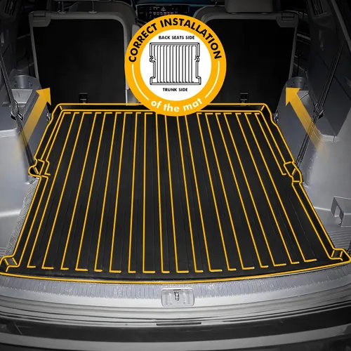 Miniatura 3 de Forro de carga prémium para Volkswagen Atlas 2018-2026 – 100% de protección, alfombrilla de maletero de automóvil de ajuste personalizado