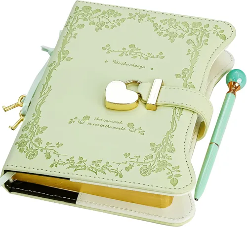 Miniatura 21 de Hoci Poci Agenda con candado y llaves para niñas, ideas de regalo para niñas, diario de 360 páginas con bordes dorados para mujeres, cuaderno