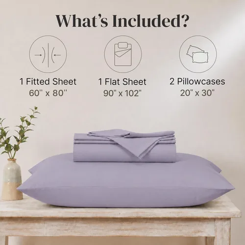 Miniatura 3 de Modern Threads Sábanas de microfibra suave, incluye sábana encimera, sábana bajera con bolsillos profundos y fundas de almohada, color liso, mármol