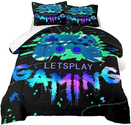 Miniatura 10 de Juego de edredón de niña negra afroamericana, tamaño individual, edredón mágico para niñas negras para decoración de dormitorio Kawaii, juego