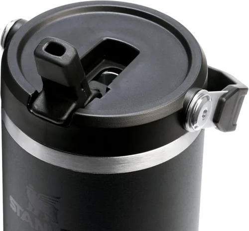 Miniatura 2 de Stanley IceFlow 2.0 - Vaso con pajilla abatible con asa, 30 onzas, tapa giratoria y popote abatible, botella de agua resistente a fugas, acero Negro