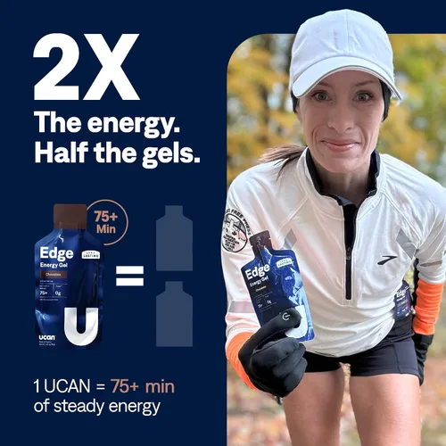 Miniatura 3 de UCAN Edge Energy Gel Shots, chocolate (12 paquetes de 2 onzas) para correr, entrenamiento, ejercicios, fitness, ciclismo, crossfit Sin azúcar
