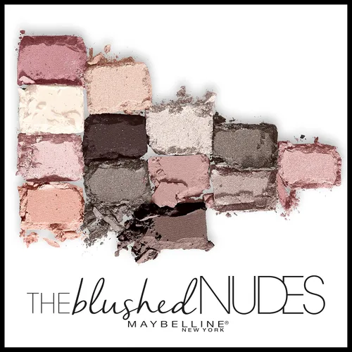 Miniatura 3 de Maybelline The Blushed Nudes Paleta de sombra de ojos, 12 tonos mate pigmentados y brillantes, polvo mezclable, 1 unidad NUDES BLUSHED