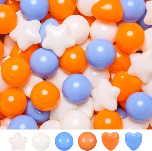 Miniatura 24 de Bolas de hoyo de TRENDPLAY en forma de estrella y corazón para niños pequeños - 50, 100, 200, 500 piezas de bolas de plástico para diversión y juego