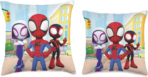 Miniatura 3 de Marvel Amazing Friends Spidey Team Group - Almohada de 16.0 x 16.0 in, multicolor