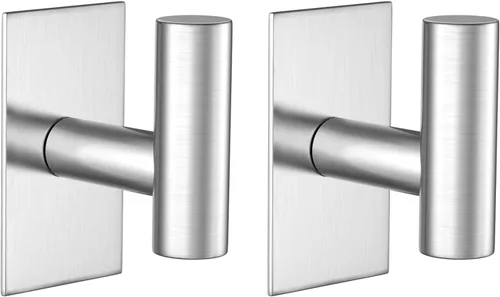 Miniatura 22 de VAEHOLD - Ganchos adhesivos de pared para toallas, resistentes, impermeables, de plata, para colgar abrigos, ropa, gancho de pared para armario