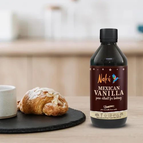 Miniatura 4 de Naku Extracto de vainilla mexicana, puro y tradicional con un trozo de vainilla en el interior, perfecto para hornear, postres (8.3 onzas)