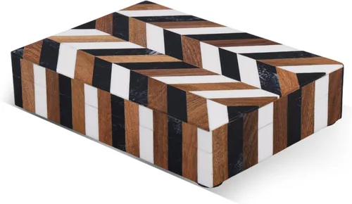 Miniatura 35 de Handicrafts Home Caja de recuerdo decorativa de 8 x 5 – Pequeña caja organizadora con tapa, almacenamiento decorativo Boho, caja de memoria retro