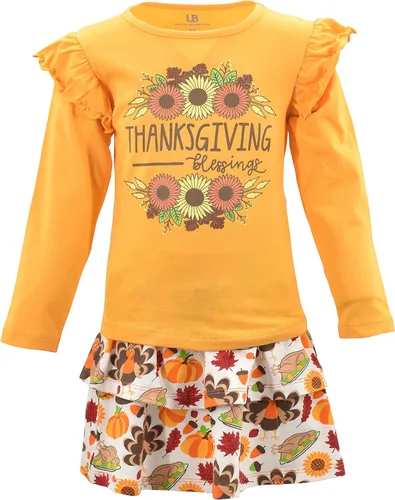 Miniatura 77 de Unique Baby Girls 2pc Skirt Set Outfit Long Sleeve Top with Skirt