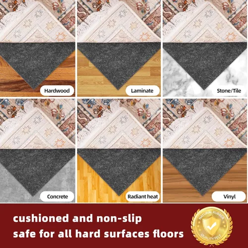 Miniatura 6 de BAGAIL - Almohadillas de fieltro y goma natural de 1/8 pulgadas de grosor, 2.5 x 9.5 pies, agarre antideslizante para alfombra, mantiene
