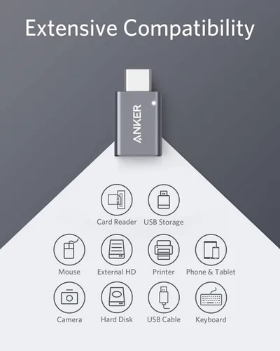 Miniatura 4 de Anker Adaptador USB C (paquete de 2), adaptador USB C a USB, transferencia de datos de alta velocidad para MacBook Pro 2020, iPad Pro 2020, Samsung