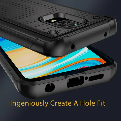 Miniatura 5 de Jeylly Funda para Xiaomi Redmi Note 9 Pro con protector de pantalla de vidrio templado [2 unidades], resistente a prueba de golpes, funda protectora