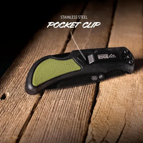 Miniatura 4 de OUTDOOR EDGE Navaja plegable Razor EDC Lite de bolsillo con clip, cuchillo compacto de hoja reemplazable de 2.5 pulgadas con cuchillas RazorSafe