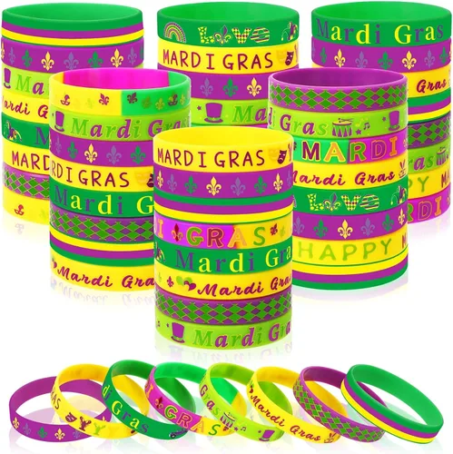 Miniatura 13 de JUNEBRUSHS 64 piezas de pulseras de silicona para fiesta del 100º día de escuela