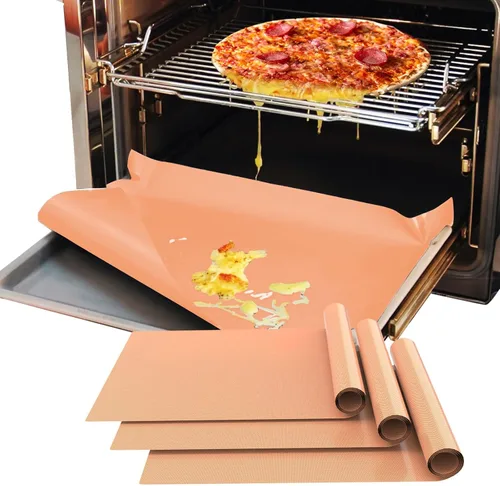 Miniatura 17 de Revestimientos para horno para la parte inferior del horno, 16 x 24 pulgadas de grosor, antiadherentes, antiadherentes, forros de horno Negro