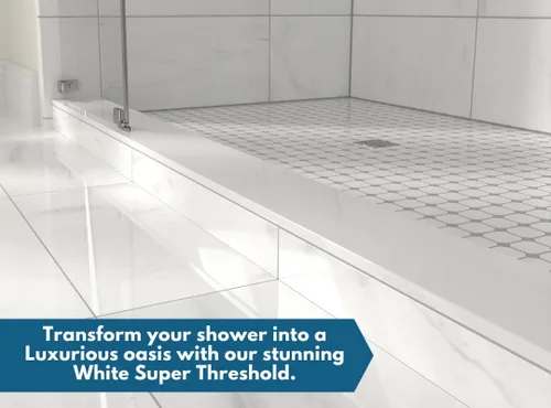 Miniatura 37 de Umbral de Mármol Artificial Súper Blanco para Bordillo de Ducha, Protector contra Salpicaduras de Tocador de Baño, Alféizar de Ventana, Transiciones
