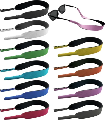 Paquete de 10 correas flotantes para lentes de sol, 10 colores, retenedores de gafas flotantes de neopreno suave, soporte para deportes al aire