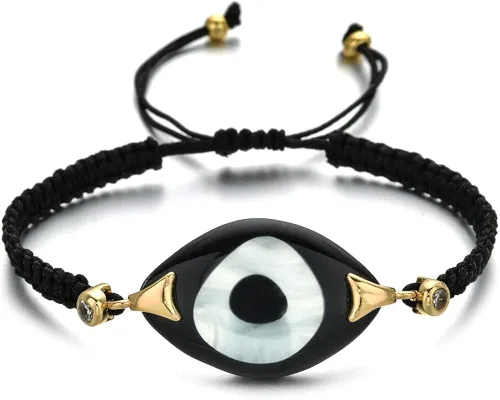 Miniatura 2 de TheHAD - 25432 - Pulseras de resina con dije de pavo negro para mujer joyería de fe turca ajustable para mujer joyería de fe turca