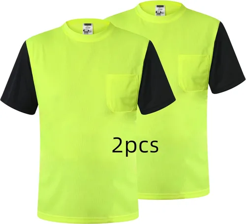 Miniatura 12 de Camisa de seguridad para hombre, camiseta reflectante de alta visibilidad, de secado rápido, transpirable, suave