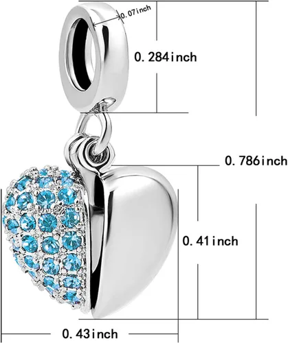 Miniatura 3 de KunBead Abalorios colgantes de piedra natal de corazón con diseño de abuela y nana, compatible con pulsera Pandora, collar, joyería de cumpleaños