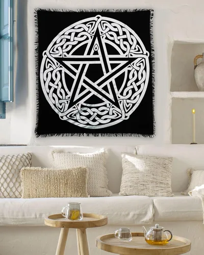 Miniatura 4 de Indian Consigners Paño de altar celta pentagrama brujería Alter Tarot Spread Top Cloth Wiccan Square Spiritual 18 por 18 Sagrado