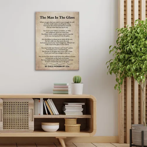Miniatura 4 de Lienzo impreso con texto en inglés «The Man in the Glass Poema», arte de pared para decoración del hogar, When You Get What You Want in Your