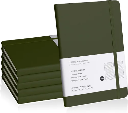 Miniatura 10 de Cuaderno rayado con tapa dura para hombres y mujeres – Cuadernos para escribir, trabajo, escuela, hogar y notas diarias, 160 páginas – Tamaño A5