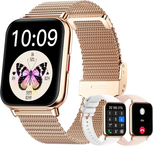 Miniatura 10 de Reloj inteligente, reloj inteligente HD de 1.59 pulgadas para mujer, contestar/hacer llamadas, reloj de seguimiento de actividad física para iPhone