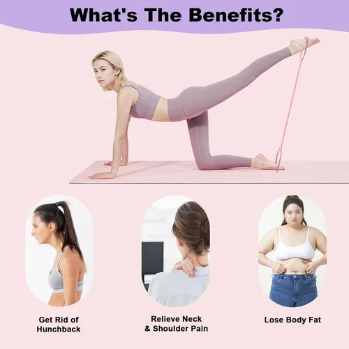 Miniatura 4 de Figure 8 Resistance Bands with Handles, Upgraded Silicone 8-Shaped Exercise Band for Women Arms Shoulder Back Legs Stretching Pilates Yoga