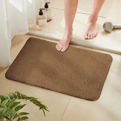 Miniatura 37 de TECHMILLY Alfombras Corredoras de Baño Super Suaves Peludas, Alfombras de Baño de Microfibra Gruesas Antideslizantes Absorbentes, Tapete de Baño