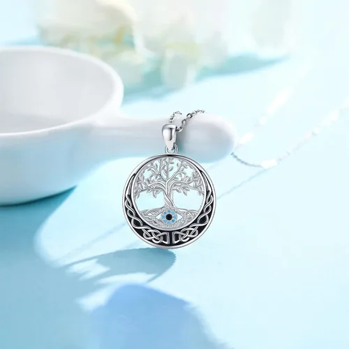 Miniatura 3 de Midir&Etain Tree of Life Necklace for Women 925 Sterling Silver Evil EyeMoon Pandent Celtic Jewelry Gifts for Women Mother