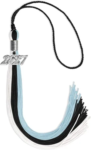 Miniatura 15 de Endea Graduation Borla de triple color con gota de fecha plateada (negro/dorado/granate, 2020)