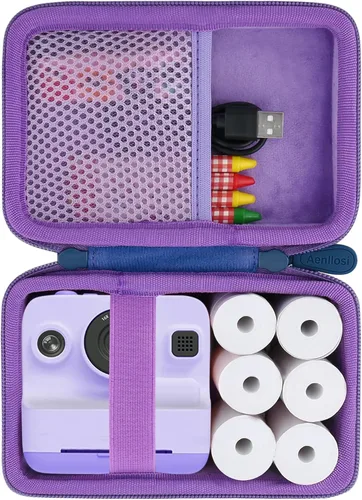 Miniatura 9 de Aenllosi Funda rígida para cámara Dylanto/Meetrye/Anchioo Kids de impresión instantánea, bolsa de cámara para cámara de video infantil y 6 piezas