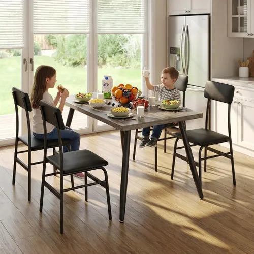Miniatura 10 de Gizoon Juego de mesa de comedor para 4, moderno juego de mesa y sillas de cocina de 5 piezas, espacio pequeño Comedor de 4 Sillas y Mesa, marco