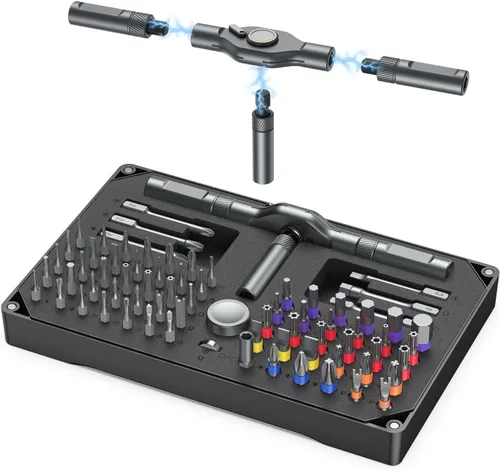 Juego de destornilladores de trinquete mejorados 74 en 1, juego de destornilladores magnéticos con kit de herramientas de reparación de precisión