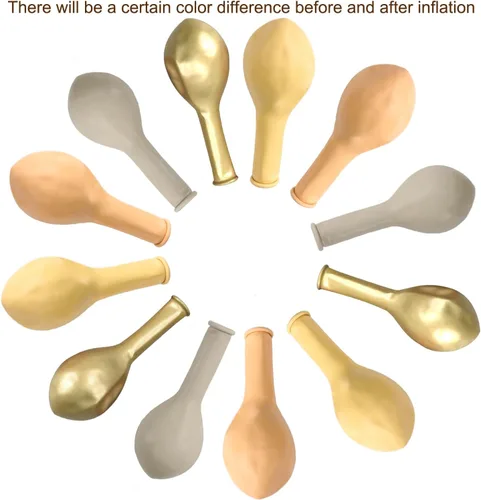 Miniatura 3 de Globos de látex neutros de 12 pulgadas para fiestas del bebé, cumpleaños, boda, despedida de soltera, color rubor, dorado y beige, 50 unidades Rubor