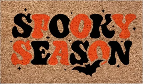 Miniatura 8 de Decoración de Halloween para puerta delantera, tapete para interiores de 23.6 x 15.7 pulgadas, divertido tapete de goma con estampado de calabaza