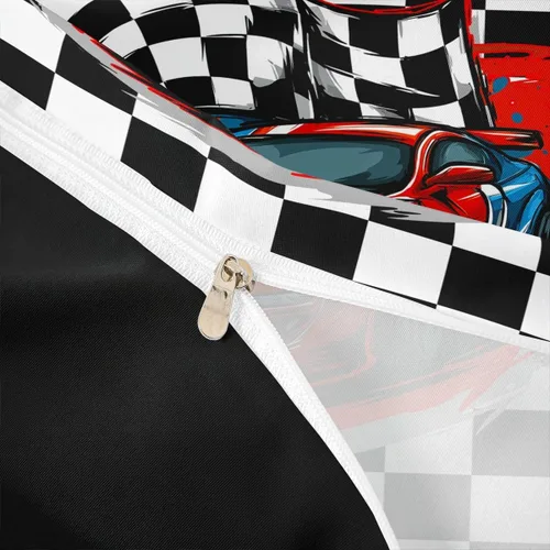 Miniatura 3 de Erosebridal Juego de ropa de cama de carreras, funda de edredón para motocross, tamaño individual, competición de autos de carreras, deportes
