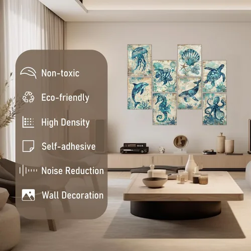 Miniatura 2 de FurnoFlexArt Paneles Acústicos Artísticos Azulejos Decorativos para Habitación Espuma Insonorizante Paneles Absorbentes Amortiguación de Ruido