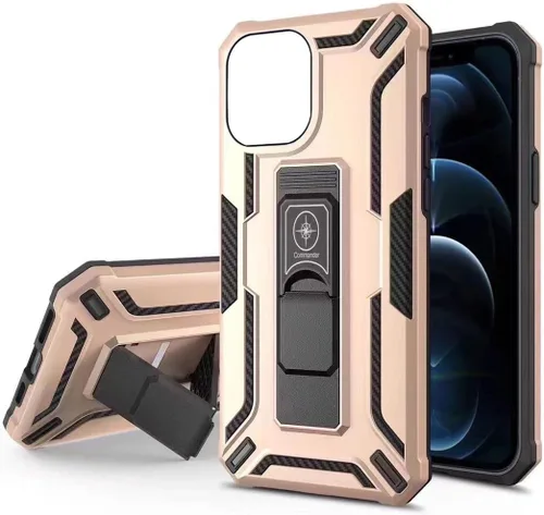 Miniatura 2 de Crocon Funda diseñada para iPhone 12/12 Pro con protector de pantalla [2 piezas] a prueba de golpes, resistente grado militar, funda protectora