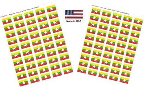 Miniatura 89 de 100 calcomanías de la bandera de Alaska; 1.5" x 1" hechas en Estados Unidos, calcomanías autoadhesivas de la bandera del estado para álbumes