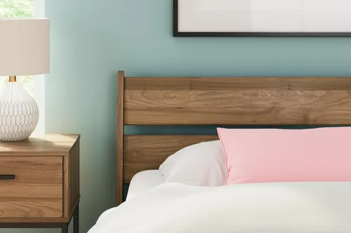 Miniatura 7 de Signature Design by Ashley Socalle Cabecero Moderno de Listones Abiertos Full, Beige Natural Encalar