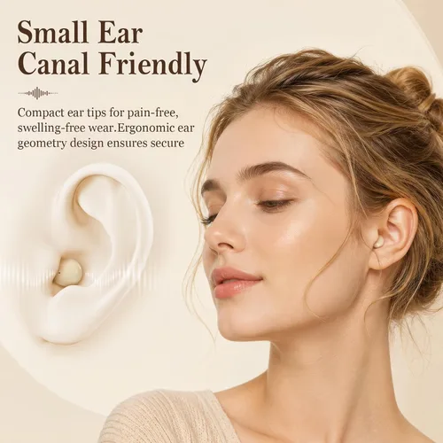 Miniatura 7 de Xmenha Mini auriculares invisibles inalámbricos Bluetooth de perfil bajo, micro pequeños, discretos, para dormir pequeños canales auditivos