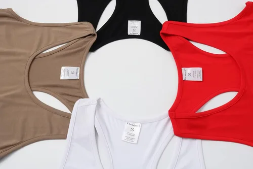 Miniatura 6 de Formeet17 Camiseta corta sin mangas básica para mujer, 4 piezas, cuello redondo, espalda cruzada