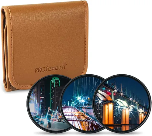 PROfezzion Kit de filtro de estrella de 2.835 in, 3 piezas de filtro Starburst ajustable para Nikon Z6 Z6II Z7 Z7II con lente Z 0.945-2.756 in f4,