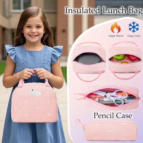 Miniatura 6 de Juego de mochila para niñas con diseño de unicornio, mochila escolar para niños, mochila para libros para niñas, set 3 en 1, regreso a clases