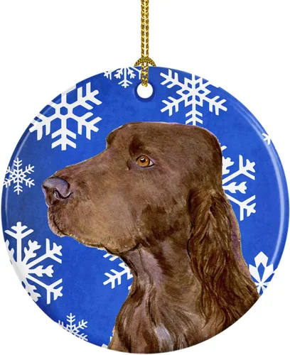 Miniatura 130 de Caroline's Treasures Cavalier Spaniel - Adorno de cerámica para colgar en el árbol de Navidad, para el hogar, Navidad, fiestas, regalo, 3 pulgadas